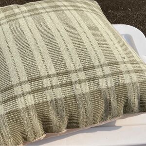 Striped Green and Cream Pillow